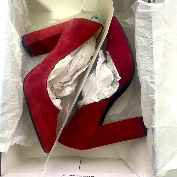 Nine West Wine Suede Women's Shoes Block Heels Size 5M NIB Business Casual - Picture 8 of 9